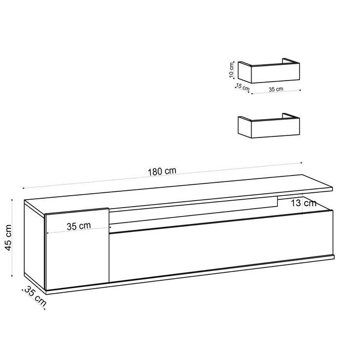 Hanah Home Alika Mueble de TV Roble